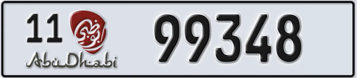 UAE License Plate Abu Dhabi 11 99348
