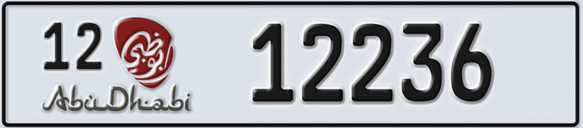 UAE License Plate Abu Dhabi 12 12236