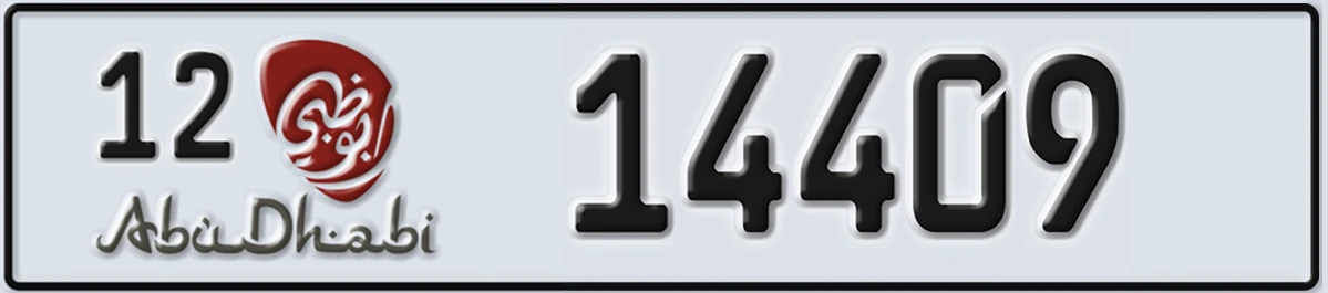 UAE License Plate Abu Dhabi 12 14409