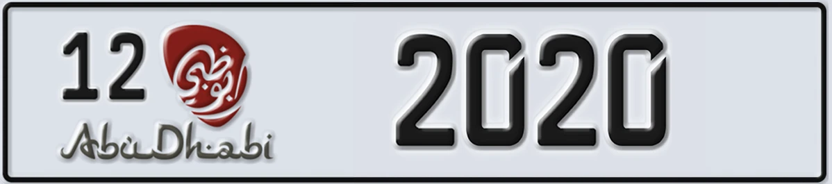 UAE License Plate Abu Dhabi 12 2020