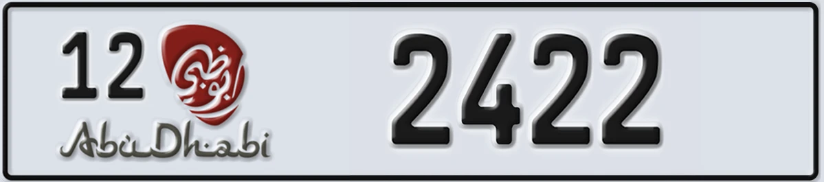 UAE License Plate Abu Dhabi 12 2422