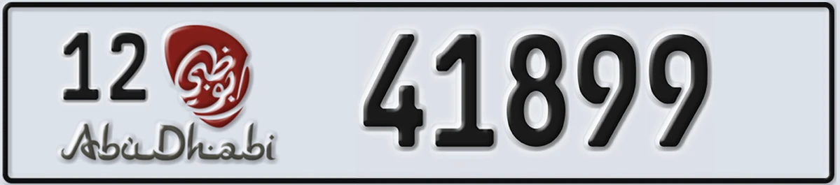 UAE License Plate Abu Dhabi 12 41899