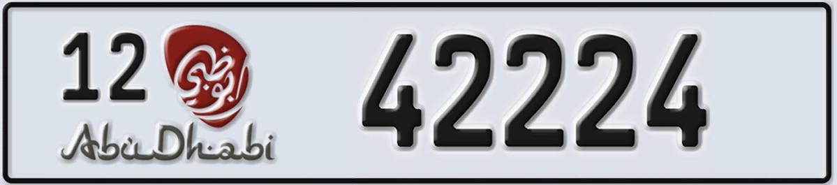 UAE License Plate Abu Dhabi 12 42224