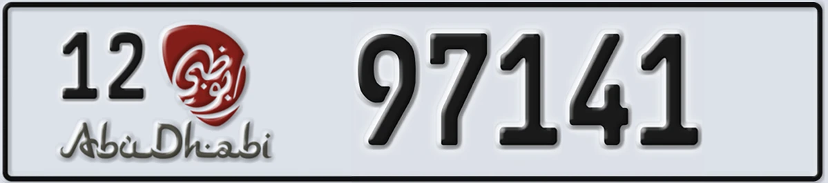 UAE License Plate Abu Dhabi 12 97141
