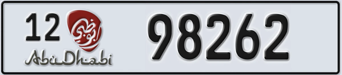 UAE License Plate Abu Dhabi 12 98262