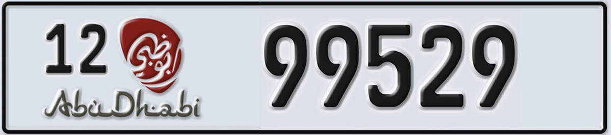 UAE License Plate Abu Dhabi 12 99529