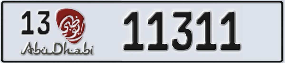 UAE License Plate Abu Dhabi 13 11311