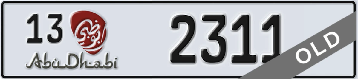 UAE License Plate Abu Dhabi 13 2311