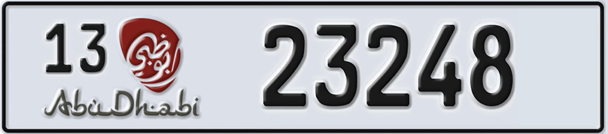 UAE License Plate Abu Dhabi 13 23248