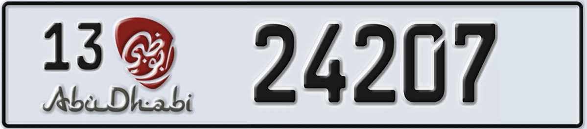 UAE License Plate Abu Dhabi 13 24207