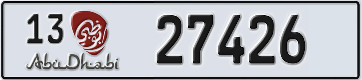 UAE License Plate Abu Dhabi 13 27426