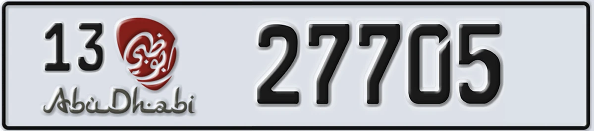 UAE License Plate Abu Dhabi 13 27705