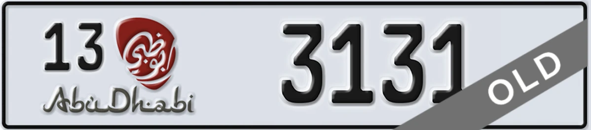 UAE License Plate Abu Dhabi 13 3131