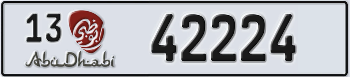 UAE License Plate Abu Dhabi 13 42224