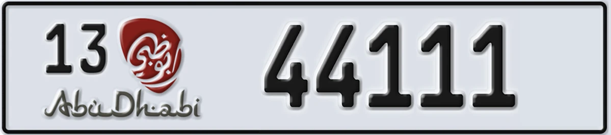 UAE License Plate Abu Dhabi 13 44111