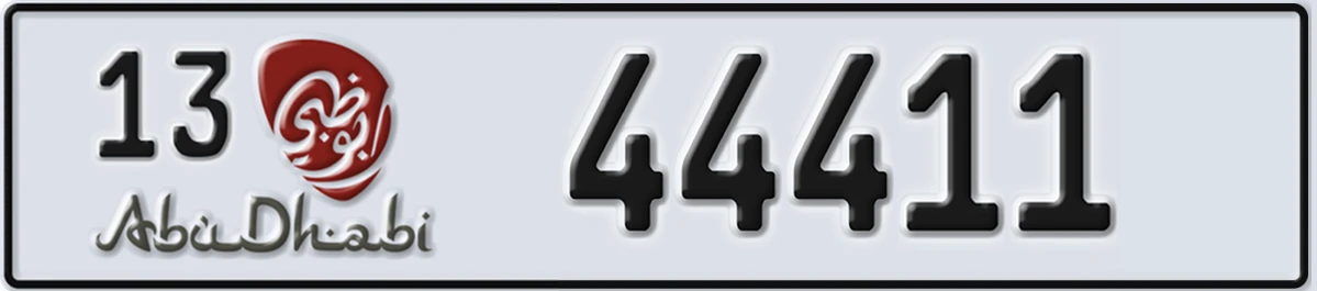 UAE License Plate Abu Dhabi 13 44411