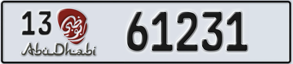 UAE License Plate Abu Dhabi 13 61231