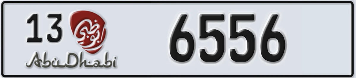 UAE License Plate Abu Dhabi 13 6556