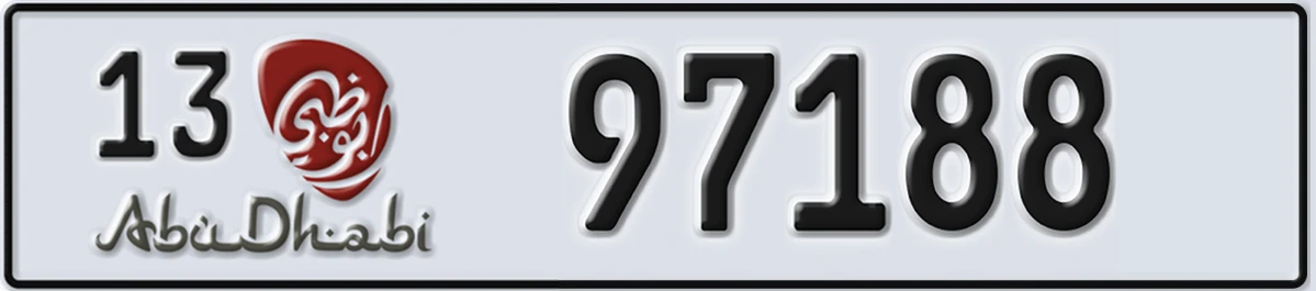 UAE License Plate Abu Dhabi 13 97188
