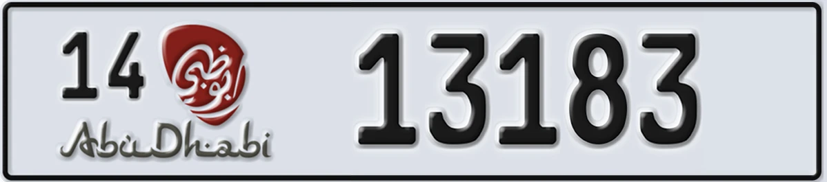 UAE License Plate Abu Dhabi 14 13183
