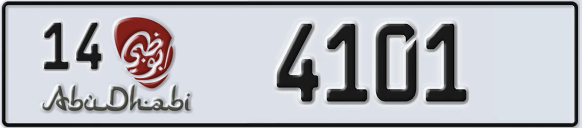 UAE License Plate Abu Dhabi 14 4101