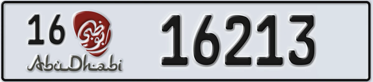 UAE License Plate Abu Dhabi 16 16213