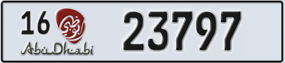 UAE License Plate Abu Dhabi 16 23797