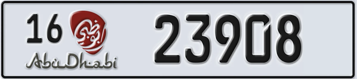 UAE License Plate Abu Dhabi 16 23908