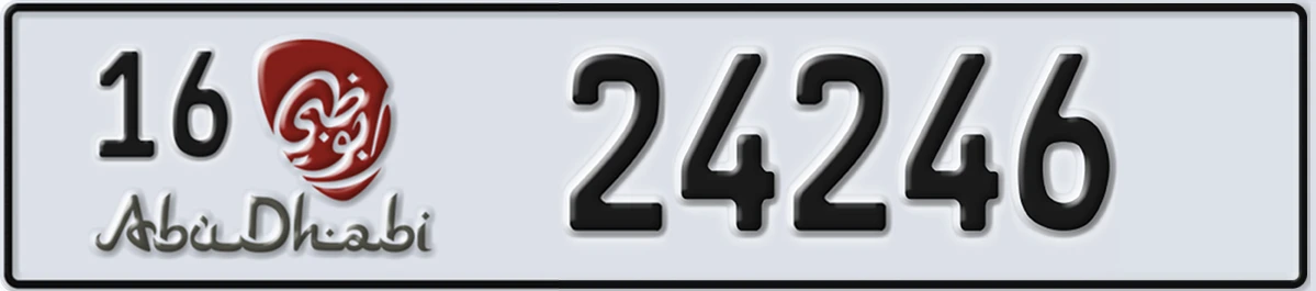 UAE License Plate Abu Dhabi 16 24246