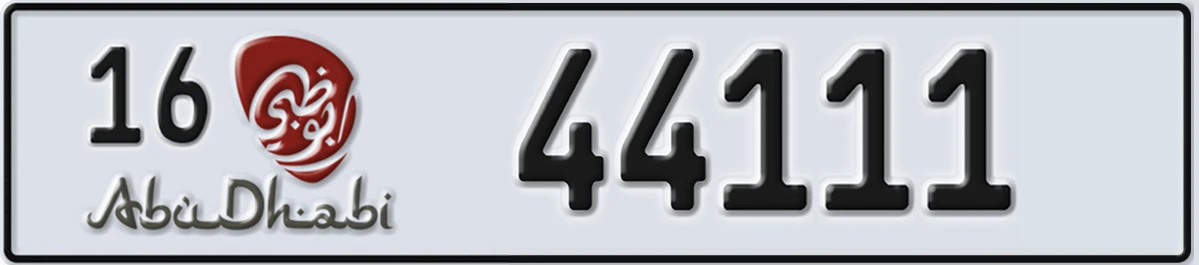 UAE License Plate Abu Dhabi 16 44111