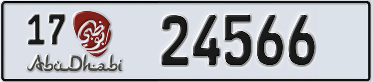 UAE License Plate Abu Dhabi 17 24566