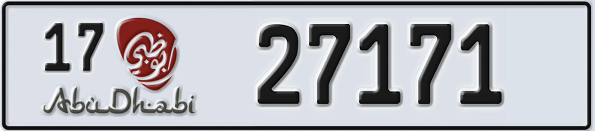 UAE License Plate Abu Dhabi 17 27171