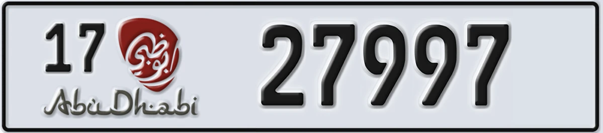 UAE License Plate Abu Dhabi 17 27997