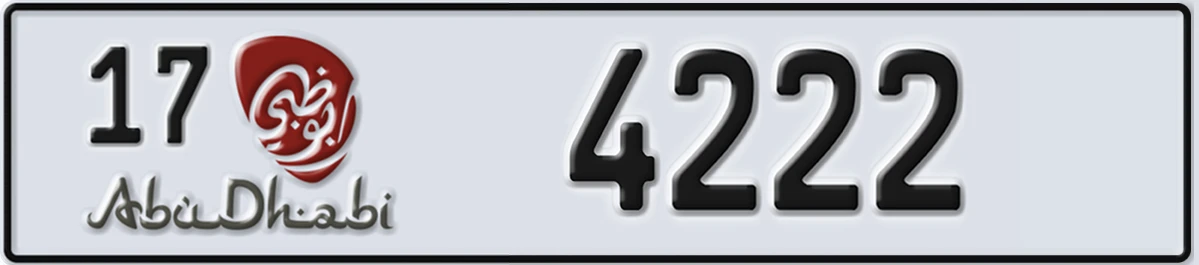 UAE License Plate Abu Dhabi 17 4222