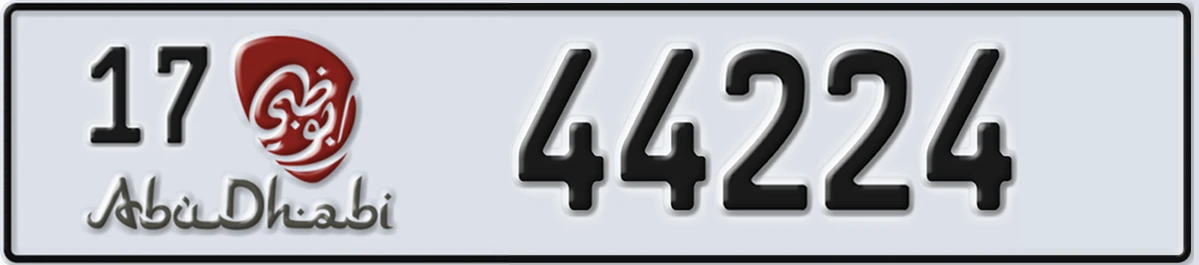 UAE License Plate Abu Dhabi 17 44224