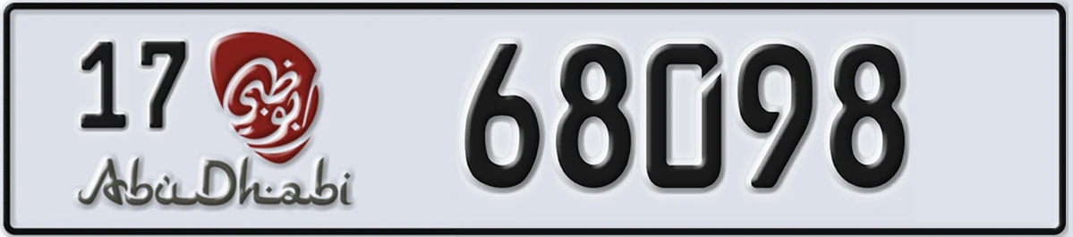 UAE License Plate Abu Dhabi 17 68098