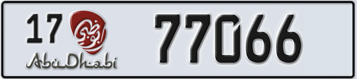 UAE License Plate Abu Dhabi 17 77066