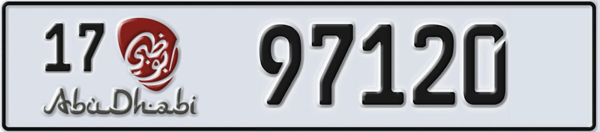 UAE License Plate Abu Dhabi 17 97120
