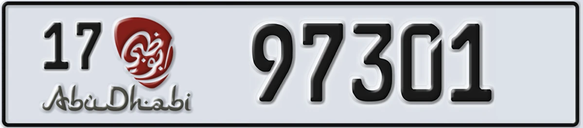 UAE License Plate Abu Dhabi 17 97301