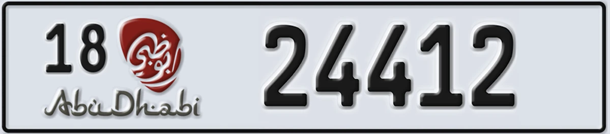UAE License Plate Abu Dhabi 18 24412
