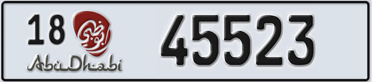 UAE License Plate Abu Dhabi 18 45523