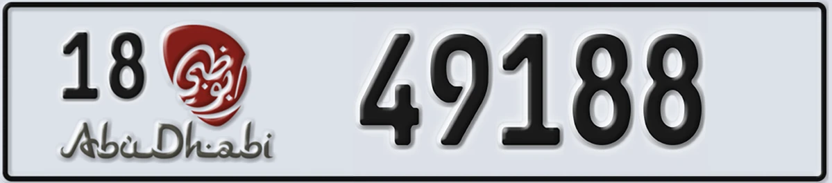 UAE License Plate Abu Dhabi 18 49188