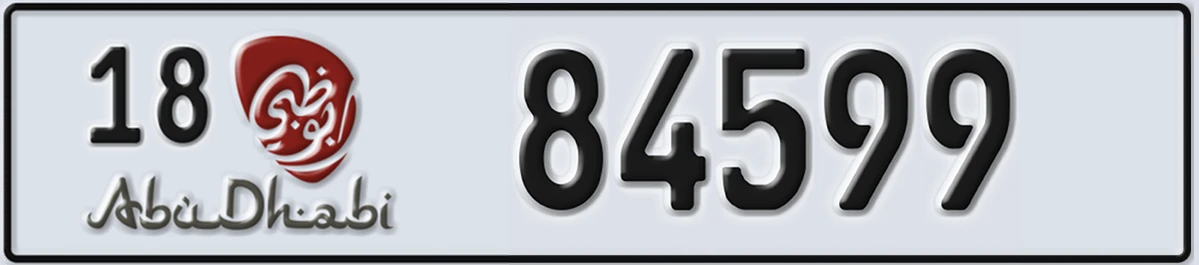 UAE License Plate Abu Dhabi 18 84599