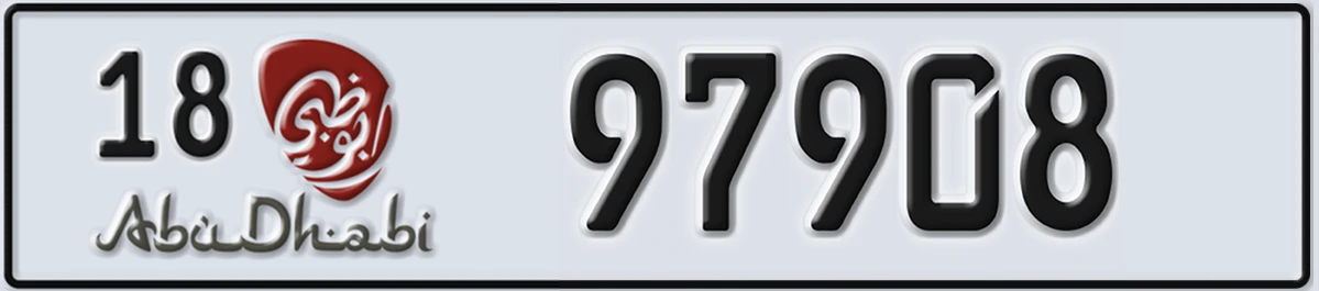 UAE License Plate Abu Dhabi 18 97908