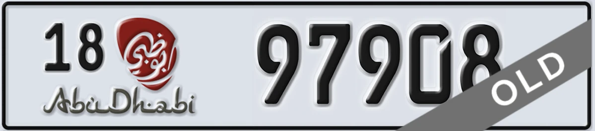 UAE License Plate Abu Dhabi 18 97908