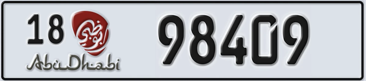 UAE License Plate Abu Dhabi 18 98409