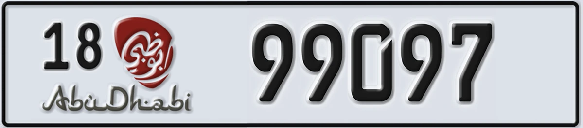 UAE License Plate Abu Dhabi 18 99097