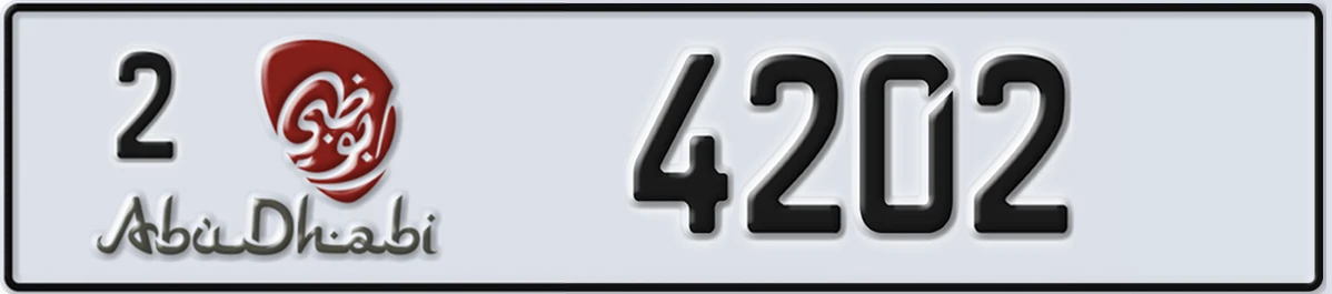 UAE License Plate Abu Dhabi 2 4202