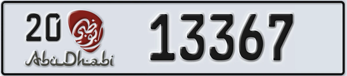 UAE License Plate Abu Dhabi 20 13367