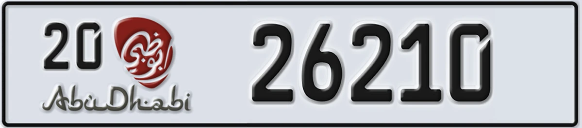 UAE License Plate Abu Dhabi 20 26210